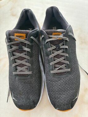 HOKA ONE ONE Men's Dark Grey/Orange Mach Running Shoe Size 15